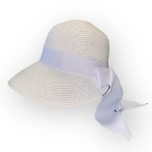 Női szalma sildes sapka, 5727, fehér színben