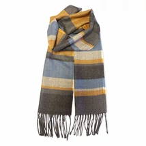 FRAAS férfi akril sál 25/180, 177031, csíkos, kék-okker-szürke