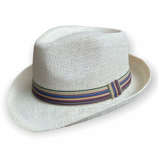 Férfi papírszalma kalap, 21046, törtfehér színben, 57