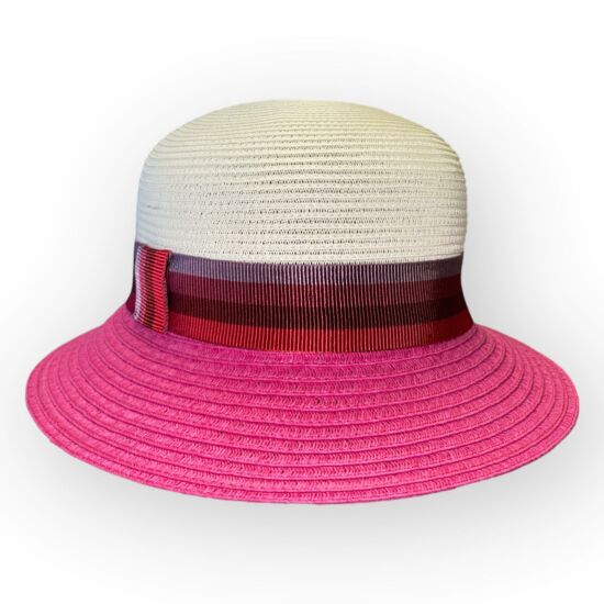 Női exkluzív szalma kalap, 22102, pink színben