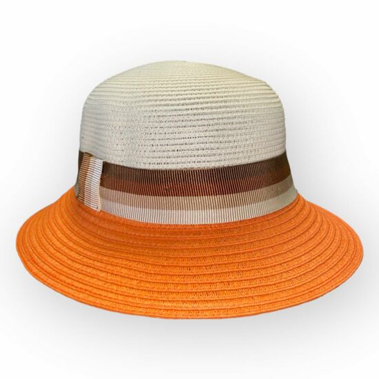 Női exkluzív szalma kalap, 22102, narancs színben