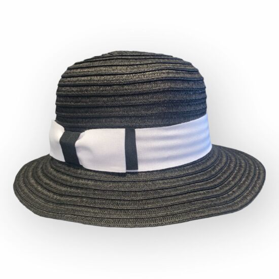 Női exkluzív szalma kalap, 22194, fekete színben