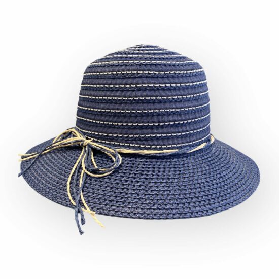 Női szalma-vászon kalap, 3628901, sötétkék színben