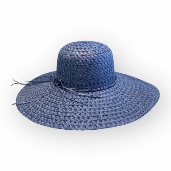 Női szellős papírszalma kalap, 3668026, kék színben