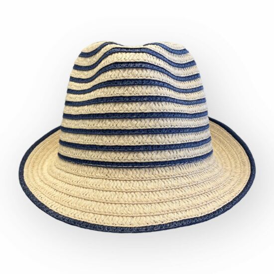 Női papírszalma kalap, 3669803, kék/bézs színben