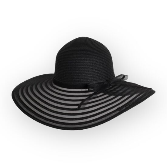 Női szalma kalap, 5489, fekete színben