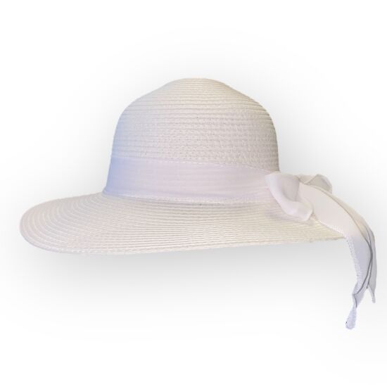 Női szalma kalap, 5526, fehér színben