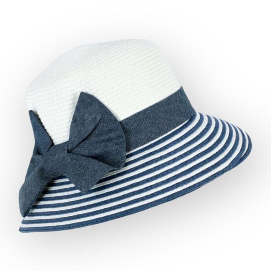 Női szalma kalap, 5625, fehér/kék színben