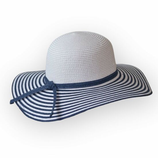 Női szalma kalap, 5671, fehér/kék színben