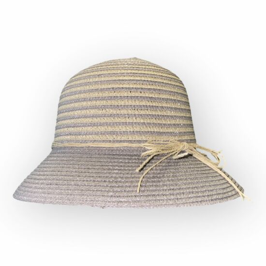 Női szalma kalap, 5730, szürke/natúr színben