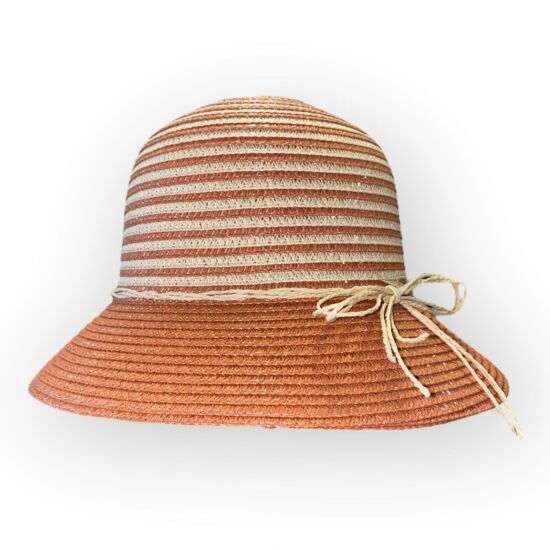 Női szalma kalap, 5730, terra/natúr színben
