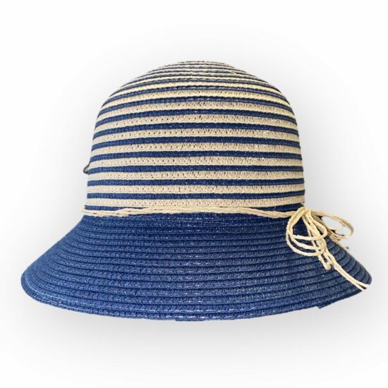 Női szalma kalap, 5730, kék/natúr színben